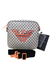 Orange Gray Logo AOP Crossbody Bag