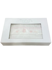 White Pink Stripe Heart 3 Pieces Linen Sheets 120x170