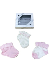 Pink-White Newborn Baby Socks