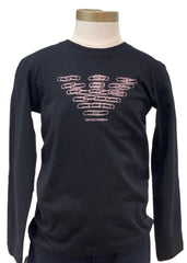 Paper Clip Eagle Logo Long Sleeve T-Shirt