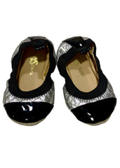 Silver Black Ballerina Shoes