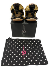 Pure Gold Black Ballerina Shoes