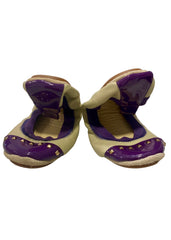 Purple Gold Ivory Fawn/Grape Ballerina Shoes
