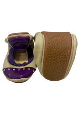 Purple Gold Ivory Fawn/Grape Ballerina Shoes
