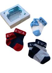 Multi-Color Red Light Blue Navy Blue Newborn Baby Socks