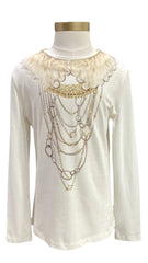 White Gold Necklace Top Long Sleeve T-Shirt