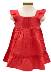 Pleat Crochet Trim Dress