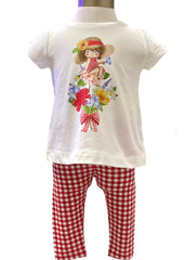 Flower Girl Top with Leggings and Cardigan