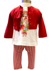 Flower Girl Top with Leggings and Cardigan