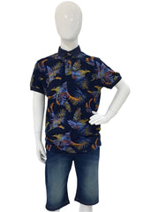 Leaf Pattern Polo Top and Short Set