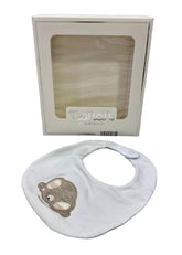 Brown Bear Embroidered Bib