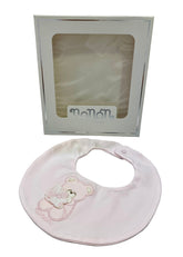 Bear Floral Embroidered Bib