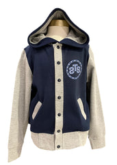 Navy Blue Gray Guitar and Roses Jacket