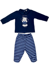 'Just a Song' Bear Music Embroidery 2 Pc Romper Set