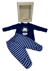 'Just a Song' Bear Music Embroidery 2 Pc Romper Set