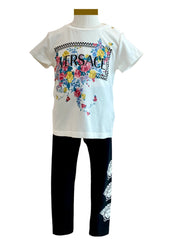 'VERSACE' Roses Print Leggings Set