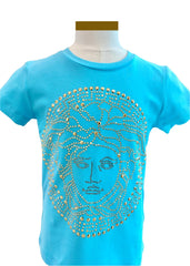 Turquoise Medusa Logo Studs T-Shirt