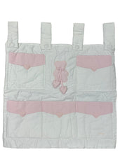 White Pink Stripes Hanging Storage