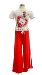 Parfum & Hearts Design Top and Trouser Set