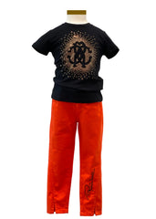 Glam Top and Embroidered Pants Set