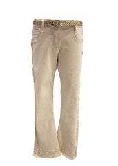 Gold Polka A-cut Cold Shoulder Top and Trouser Set