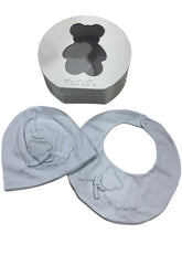 Nanan Hat and Bib Set Bear Design Gift Box