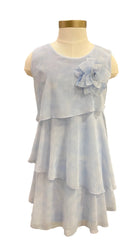 Light Blue Layered Chiffon Dress