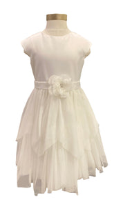 White Sleeveless Layered Dress and Headband Set