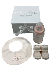 Bib with Socks and Feeding Bottle Gift Set