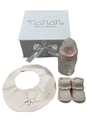 Bib with Socks and Feeding Bottle Gift Set