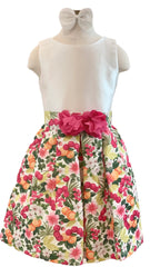 Short Dress Set with Floral Appique Printed Skirt