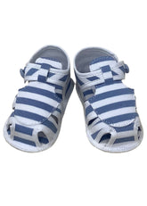 White Blue Striped Strap Sandal