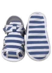 White Blue Striped Strap Sandal