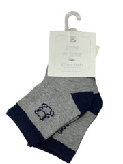 Grey and Navy-Blue Twin Socks