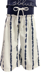 Embroidered 'iloveblue' and Hearts Top and Square Pants Set