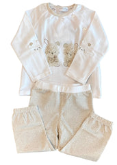 Bunny and Bear Long Sleeves Top and Pants with Feet