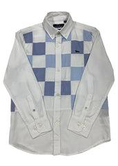 Navy Blue White Blue Checkered Design Top and Trouser Set