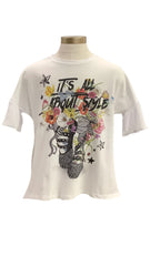 All About Style Printed Long Back Short Sleeve T-Shirt