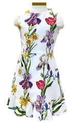 Sleeveless Floral Print Cut-out Dress