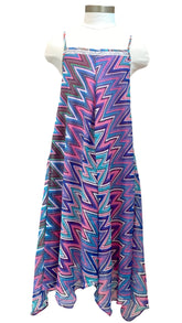 Chevron Hanky Dress w/Trim at Neckilne