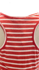 Sleeveless Concave Stripe Hanky Hem Dress