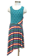 Stripe Geo Print Racer Back Dress