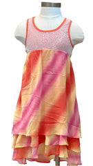 Hi-Low Sequin Yoke Dress