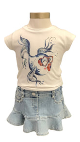 White Blue Res Guizza Akemi Set Skirt Set