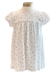 White Rosebuds Print Dress