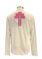 White Green Black Pink Purple White Long Sleeve with Leopard T-Shirt