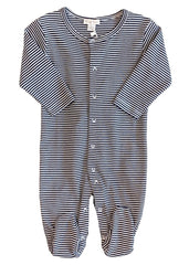 Navy Blue Stripe Footie