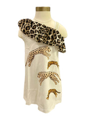 One Strap Wild Animal Design Dress