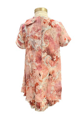 White Pink Gray Roberto Cavalli Floral Dress