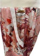 Pink White Orange Floral Trousers